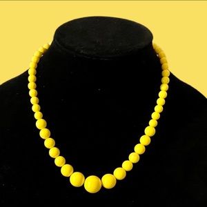 Bright Yellow Beautiful Beaded Necklace